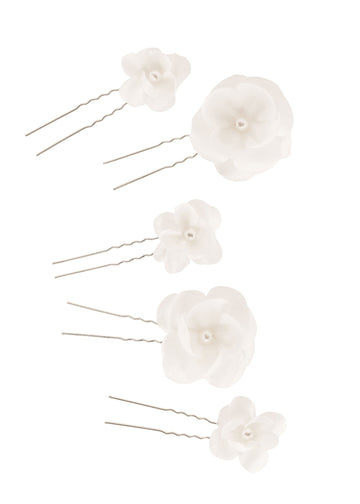 Organna Silk Floral Bridal Hairpins - bridal Hairpins - Elizabeth Bower