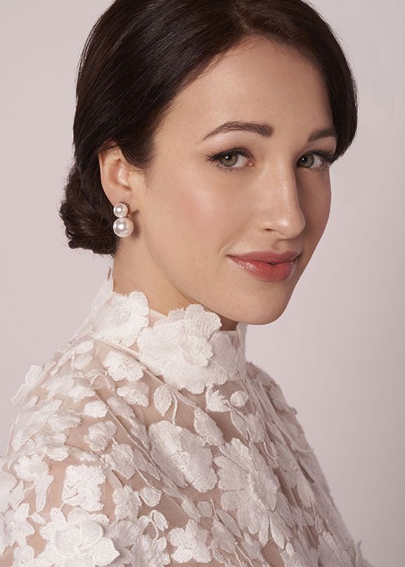 Pearl Dublet Stud Earring - bridal Earrings - Elizabeth Bower