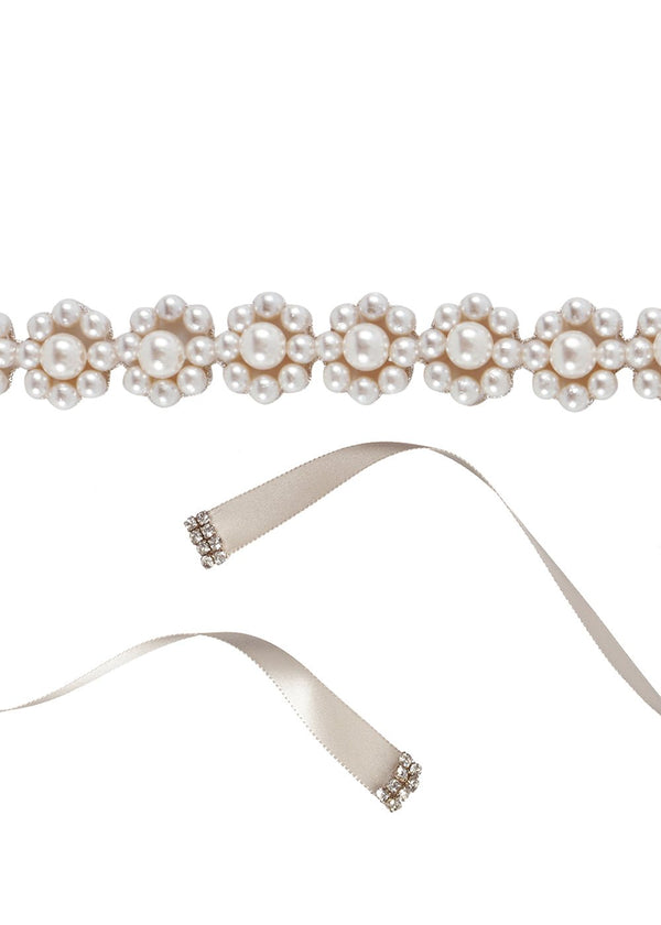 Pearl Rosette Bridal SashSashElizabeth Bower