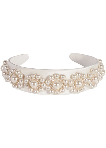 Pearl Rosette Headband - bridal Hairpiece - Elizabeth Bower