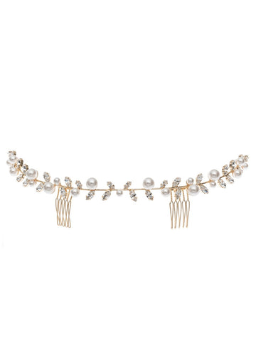 Pearllum Crystal Garland Comb - bridal comb - Elizabeth Bower
