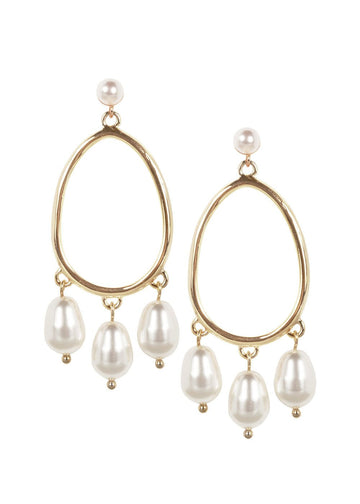 Pebble Pearl Drop Earrings - bridal Earrings - Elizabeth Bower