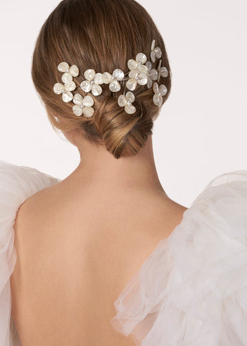 Petal Double Comb Hairpiece - bridal comb - Elizabeth Bower