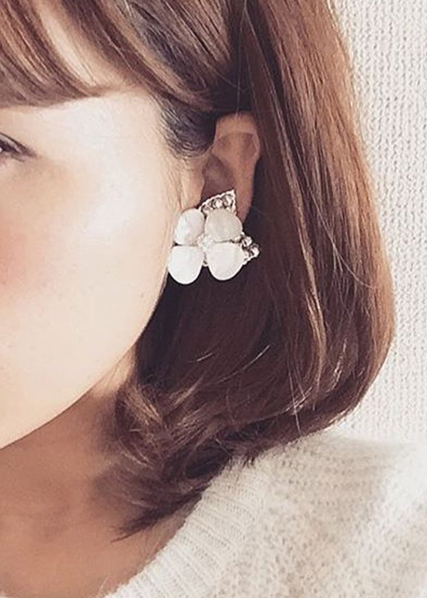 Petal Flower Earrings - bridal Earrings - Elizabeth Bower