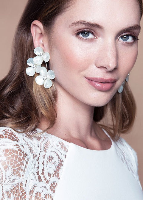 Petal Trio Earrings - bridal Earrings - Elizabeth Bower