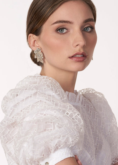 Rosa Floral Stud Earrings - bridal Earrings - Elizabeth Bower