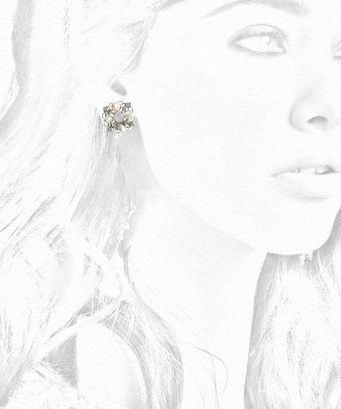 Rose Stud Earring - bridal Earrings - Elizabeth Bower