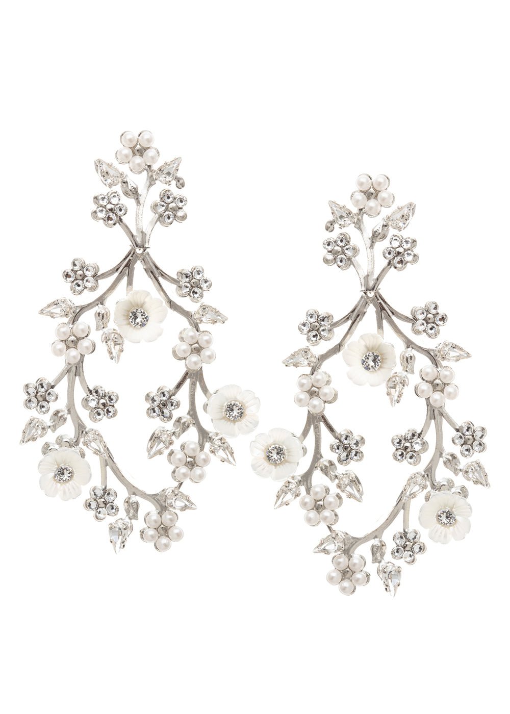 Sakura Blossom - Floral Hoop Earrings - bridal Earrings - Elizabeth Bower