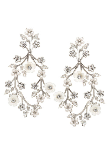 Sakura Blossom - Floral Hoop Earrings - bridal Earrings - Elizabeth Bower