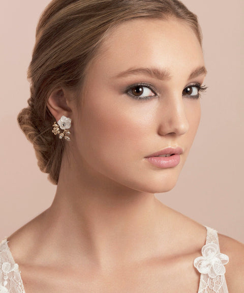 Sakura Petal Stud Earrings - bridal Earrings - Elizabeth Bower