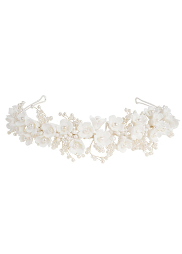 Snowdrop Floral Hairpiece - bridal hairpiece - Elizabeth Bower