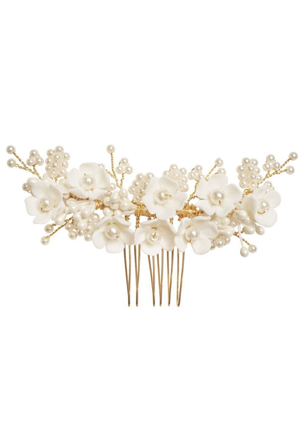 Snowdrop Mini Floral CombhairpieceElizabeth Bower