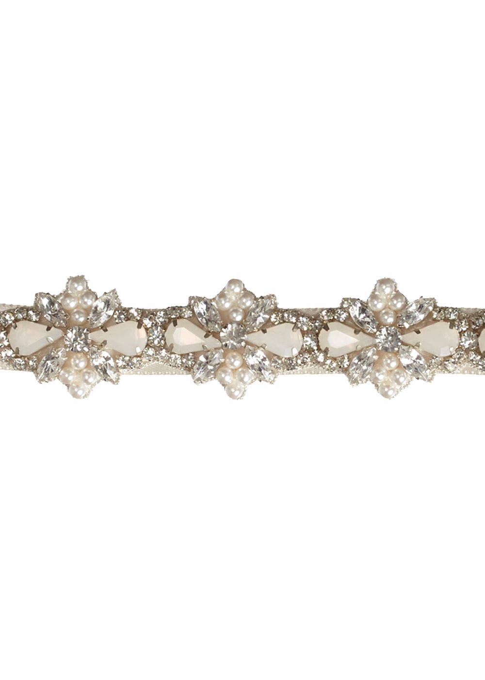 Star Flower Crystal Sash - Long - bridal Sash - Elizabeth Bower