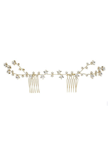 Starred Garland Crystal Comb - bridal comb - Elizabeth Bower