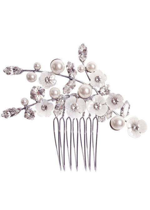 Trill Mini Floral Bridal Hair Comb - bridal Hairpiece - Elizabeth Bower
