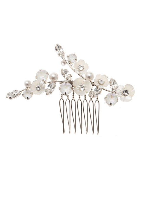 Trillium Pearllum Mini Comb - bridal Hairpiece - Elizabeth Bower