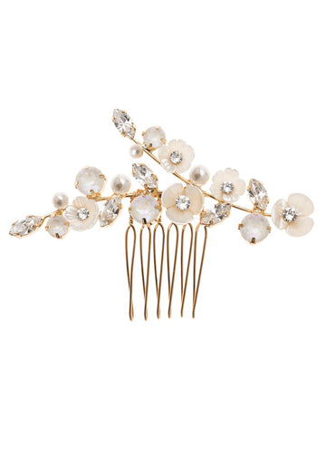 Trillium Pearllum Mini Comb - bridal Hairpiece - Elizabeth Bower