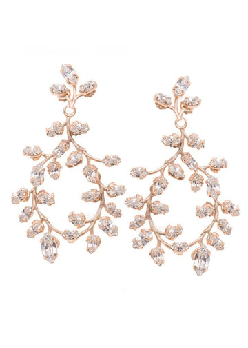 Vine Crystal Chandelier Earrings - bridal Earrings - Elizabeth Bower
