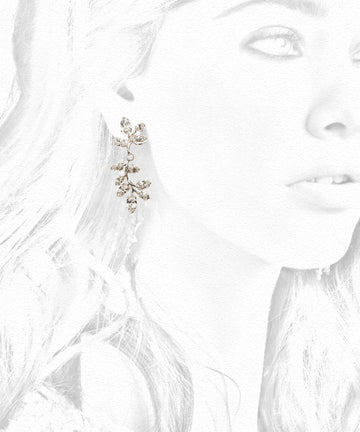 Vine Crystal Drop Earrings - bridal Earrings - Elizabeth Bower