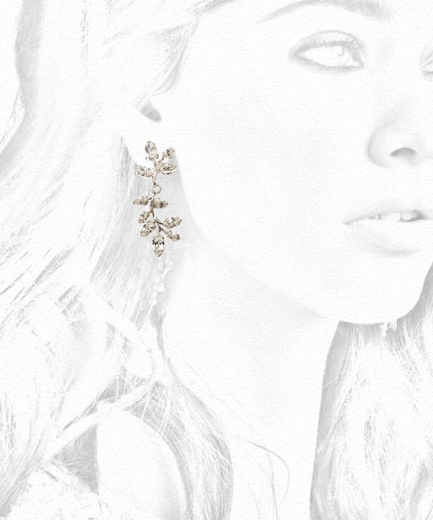 Vine Crystal Drop Earrings - bridal Earrings - Elizabeth Bower
